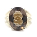 Women's 6.55 Ct Solitaire Oval Smoky Quartz 10KT Yellow Gold Gemstone Ring FTJ