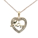 10KT Yellow Gold "Mom" Heart Pendant w/ Diamond Accents on 10KT Rope Chain 18"