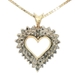 0.11 Ctw Single Cut Diamond 10KT Gold Double Halo Heart on 20" 10KT Box Chain
