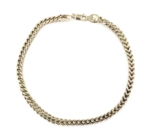 Classic Hollow 10KT Yellow Gold 3.7mm Square Foxtail Chain Bracelet 9 1/4" 5.51g