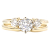 0.84 ctw Round Diamond Past Present Future 14Kt Yellow Gold Wedding Ring Set