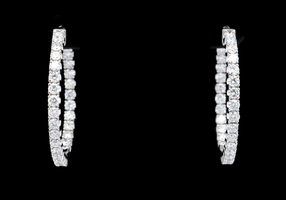 Smiling Rock 14KT Gold 2.20 ctw Round Lab Grown Diamond Inside Out Hoop Earrings