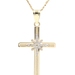 14KT Yellow Gold 20.5" Necklace w/ 14K Gold Round Diamond Accent Cross Pendant
