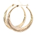 Women's Estate 14KT Yellow Gold Graduated 1.3" Hinged Twisted Hoop Earrings 3.3g