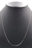 10KT White Gold Classic High Shine 0.8mm Box Chain Necklace 22.5" - 1.68 Grams