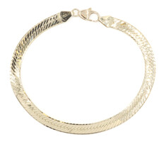 Estate 14KT Yellow Gold 5.9mm Wide 8 3/4" Classic Herringbone Bracelet - 11.49g
