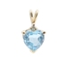 1.10 Ct Heart Cut Blue Topaz Gemstone & Diamond Accent 10KT Gold 13.9mm Pendant