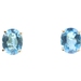 Solitaire 4.90 Ctw Oval Cut Blue Topaz 10mm 14KT Yellow Gold Stud Earrings 2.83g