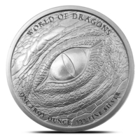 The Aztec World of Dragon 1 OZ Silver Round