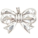 Estate 925 Silver Large Ribbon Bow Pin / Brooch & Necklace Pendant Coquet Brooch