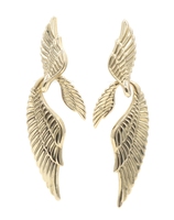 Women's Estate 14KT Yellow Gold 2.2" Stunning Angel Wings Dangle Earrings 2.47g