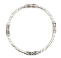 Sterling Silver 925 5.5mm 9" Bali Style Bangle Bracelet - 12.90 Grams