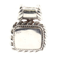 Unique Estate Sterling Silver Large 34mm Engravable Slider Necklace Pendant 