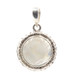 Estate Sterling Silver 6.30 ctw Round Cabochon Moonstone 30.3mm Pendant 7.3g  