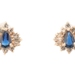 0.38 Ctw Pear Cut Lab-Created Sapphire & Natural Diamond 14KT Gold Stud Earrings