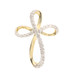 Women's 0.16 Ctw Round Diamond 10KT Yellow Gold 0.7" Infinity Cross Pendant 0.9g
