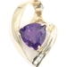 Freeform 3.60 Ct Trilliant Amethyst & Diamond 14KT Gold 1.1" Slide Pendant 6.56g