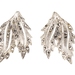Women's Sterling Silver Estate Leaf Filigree Rhinestone Clip On 27.8mm Earrings 