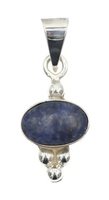 Sterling Silver (925) 2.80 Ct Oval Cabochon Sodalite Gemstone 1.5" Pendant 5.41g