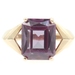 Women's Solitaire 6.70 Ct Purple Emerald-Cut Mystic Topaz 10KT Gold Ring PL 5.6g