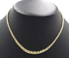 Milor Graduated 14KT Yellow Gold High Shine Hollow Spiga Chain 17" Necklace 7.7g