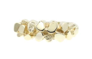 Classic Retro-Style 14KT Yellow Gold High Shine 7.1mm Nugget Statement Ring 4.5g