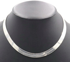 High Shine Sterling Silver 8.8mm Classic Herringbone Chain Necklace 18" 23.93g