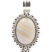 Mexico Sterling Silver 925 54mm Women's Striped Blue Agate Necklace Pendant