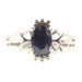 Estate Oval Cut 0.65 ctw Natural Sapphire Sterling Silver Women's Ring - 2.09g