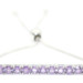 925 Sterling Silver 4mm Round Purple Amethyst Women's Adjustable Bracelet