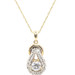 Sterling Silver Round CZ Buckle Style Pendant 925 Yellow Gold Tone 20" Necklace