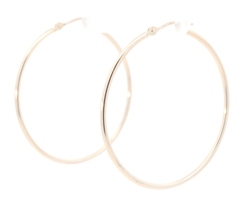 Women's Classic 14KT Yellow Gold Hollow 37.5mm Hinged Hoop Estate Earrings 1.4g