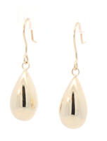 Women's Estate 10KT Yellow Gold 1.2" Tear Drop Dangle Earrings by RL - 1.3g