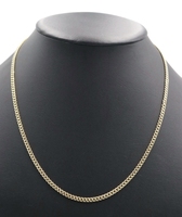 Classic 21" 10K Yellow Gold High Shine 3.3mm Wide Thin Curb Link Necklace 14.91g