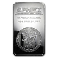Apmex 25 troy ounce .999 Silver bar