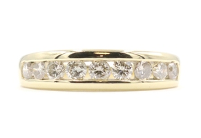 0.98 ctw Round Diamond 5.9mm Wide 14KT Yellow Gold Men's Channel Band Ring 5.5g