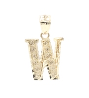 Diamond-Cut 10KT Yellow Gold Letter "W" Initial Necklace Pendant 21mm - 1.14g
