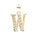 Diamond-Cut 10KT Yellow Gold Letter "W" Initial Necklace Pendant 21mm - 1.14g
