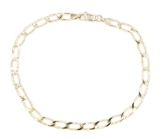 High Shine 14KT Yellow Gold (585) 4.5mm Elongated Curb Link Bracelet 8.5" - 6.9g