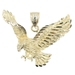 Diamond-Cut High Shine 10KT Yellow Gold Soaring Eagle 1.1" Necklace Pendant 4.7g