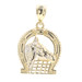 Estate 10KT Yellow Gold Horseshoe Pendant with Horse Face Detailed 28.5mm 3.3g