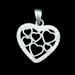 Estate Sterling Silver 925 Heart Shaped Necklace Pendant with Round Cut CZ Halo 
