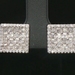 Sterling Silver Round & Princess Cut Cubic Zirconia 10.4mm Square Stud Earrings