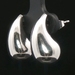 Sterling Silver Women's Estate Hollow 19.6mm 925 Silver Teardrop Stud Earrings 