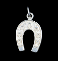 Estate Sterling Silver 925 26.2mm Lucky Horseshoe Necklace Pendant - 1.79g