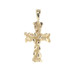 Retro-Style 14KT Yellow Gold 1.3" Religious Nugget Cross Necklace Pendant 3.23g