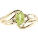 Estate 0.45 ctw Oval Cut Peridot and Round Diamond Accent 10KT Yellow Gold Ring