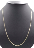 Italy Textured 10KT Tri-Color Gold 2.6mm Valentino Chain Necklace 24" GND - 5.4g