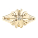 Women's Floral Solitaire 0.03 Ct Round Cut Diamond 14KT Yellow Gold Ring 2.57g
