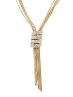 2.0 Ctw Round Diamond 14KT Yellow Gold 12-Strand 18" Lariat Tassel Necklace 32g